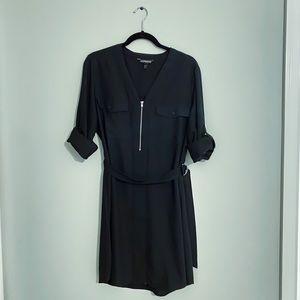 Express Black Belted Dress, M